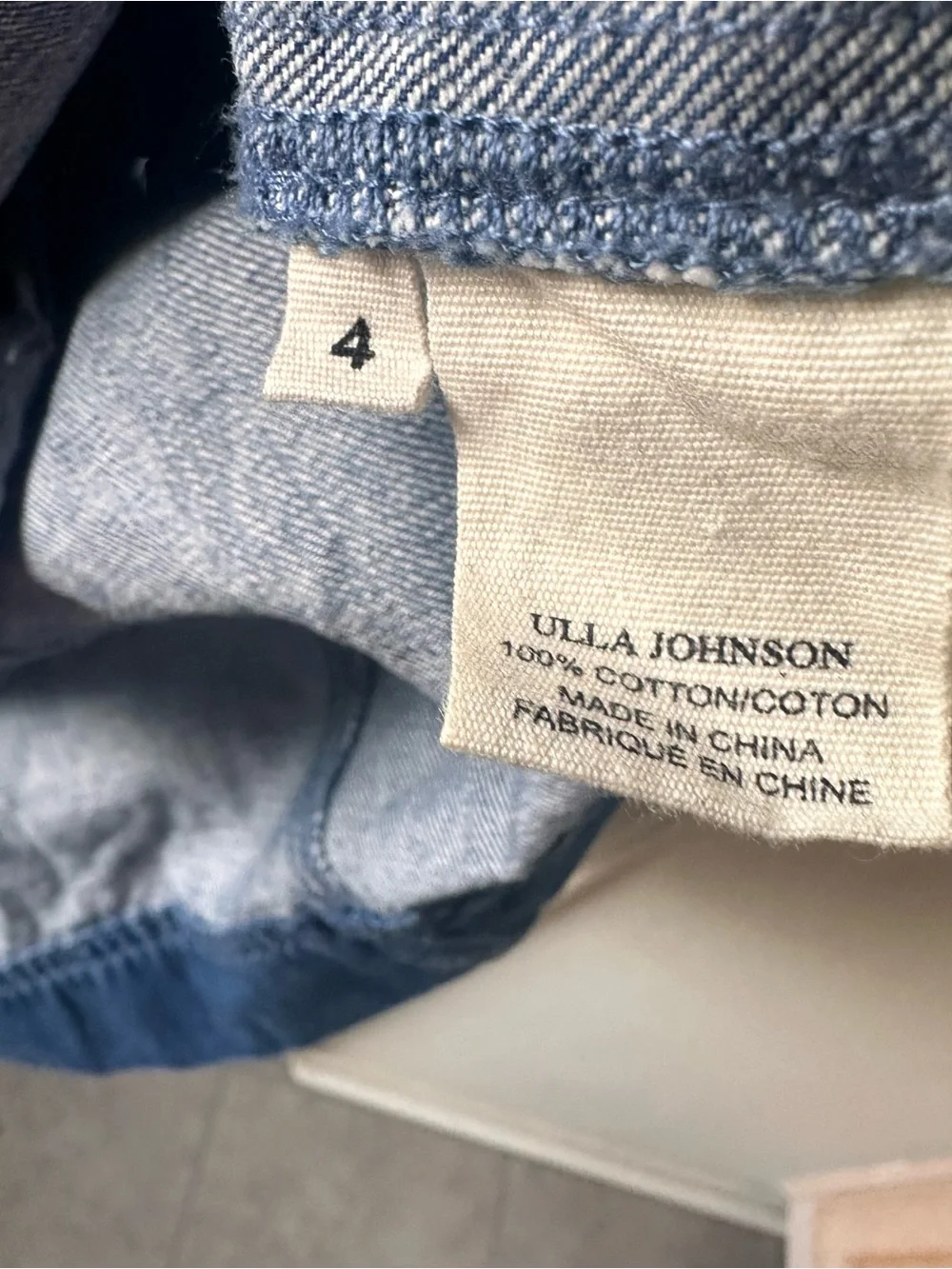 Ulla Johnson Deren Denim Peasant Mini Dress Size 4 - Picture 8 of 9